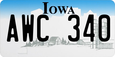 IA license plate AWC340
