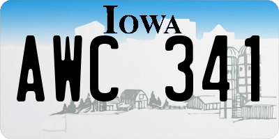 IA license plate AWC341
