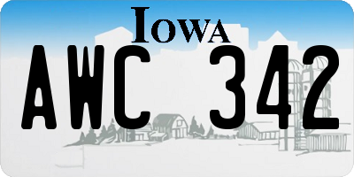 IA license plate AWC342