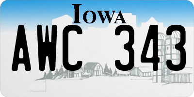 IA license plate AWC343