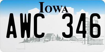 IA license plate AWC346
