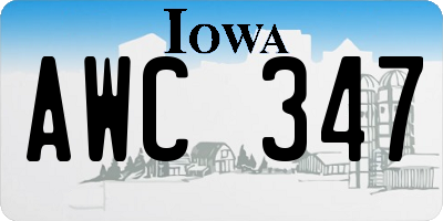 IA license plate AWC347
