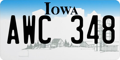 IA license plate AWC348