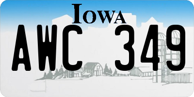 IA license plate AWC349