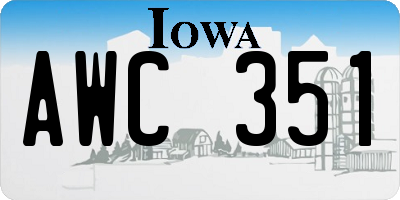 IA license plate AWC351