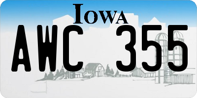 IA license plate AWC355