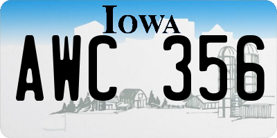IA license plate AWC356