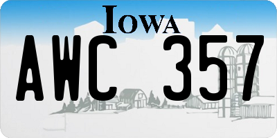 IA license plate AWC357