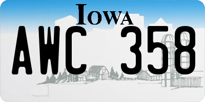 IA license plate AWC358