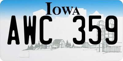 IA license plate AWC359
