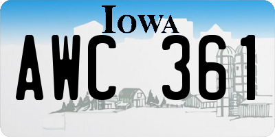 IA license plate AWC361