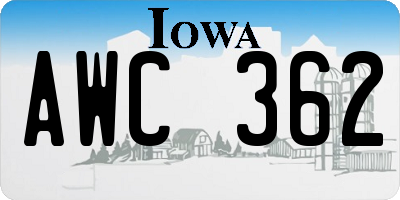 IA license plate AWC362