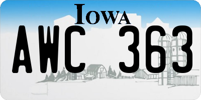 IA license plate AWC363