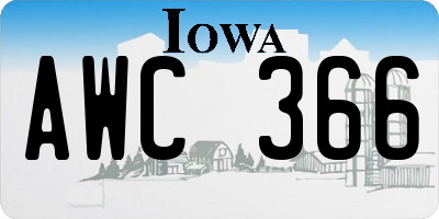 IA license plate AWC366
