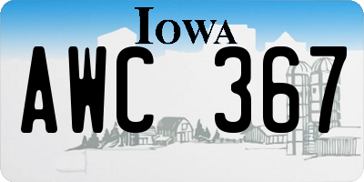 IA license plate AWC367