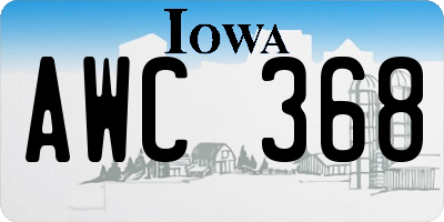 IA license plate AWC368