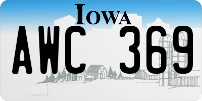 IA license plate AWC369