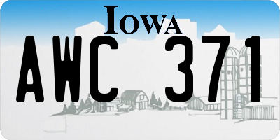 IA license plate AWC371