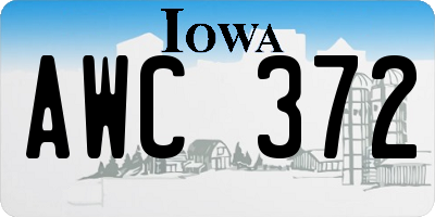 IA license plate AWC372