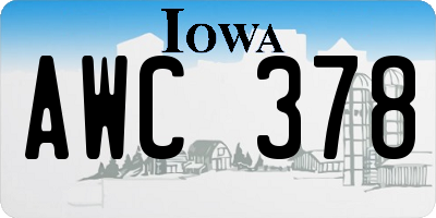 IA license plate AWC378