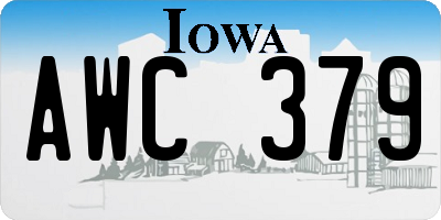 IA license plate AWC379
