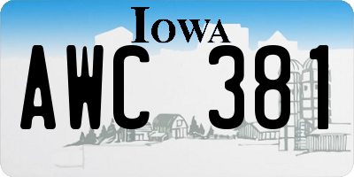 IA license plate AWC381