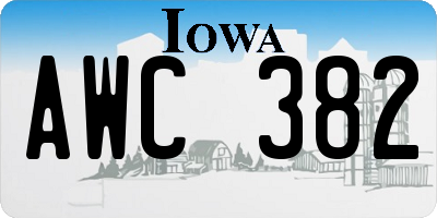 IA license plate AWC382