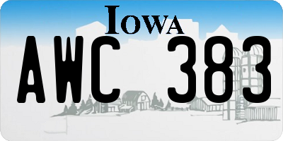 IA license plate AWC383