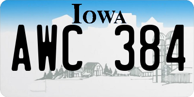 IA license plate AWC384