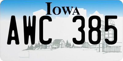 IA license plate AWC385