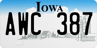 IA license plate AWC387
