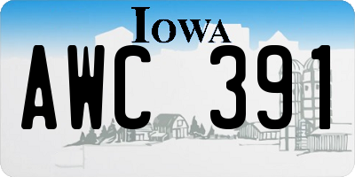 IA license plate AWC391