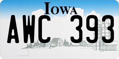 IA license plate AWC393