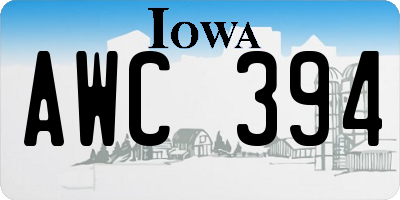 IA license plate AWC394