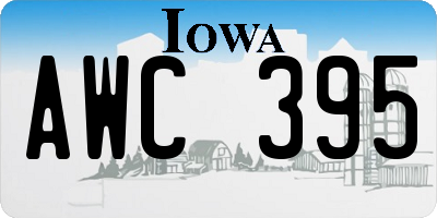IA license plate AWC395
