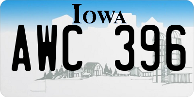 IA license plate AWC396