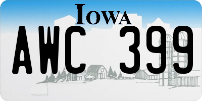 IA license plate AWC399
