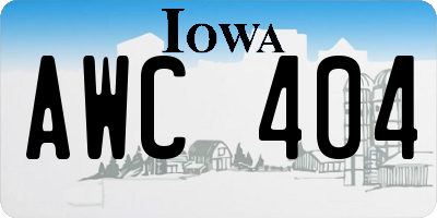 IA license plate AWC404
