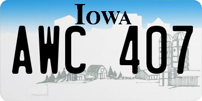 IA license plate AWC407