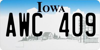 IA license plate AWC409