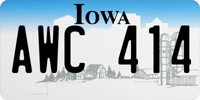 IA license plate AWC414