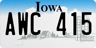 IA license plate AWC415