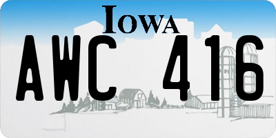IA license plate AWC416