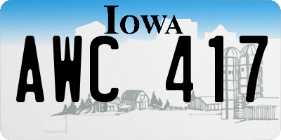 IA license plate AWC417
