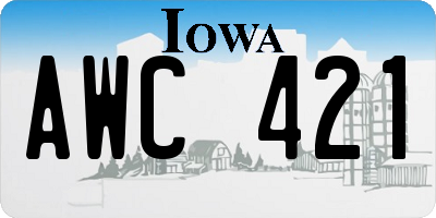 IA license plate AWC421