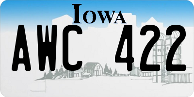 IA license plate AWC422