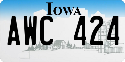 IA license plate AWC424