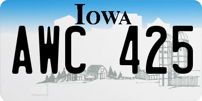 IA license plate AWC425
