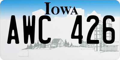 IA license plate AWC426