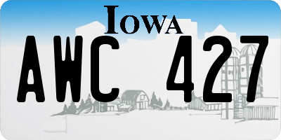 IA license plate AWC427